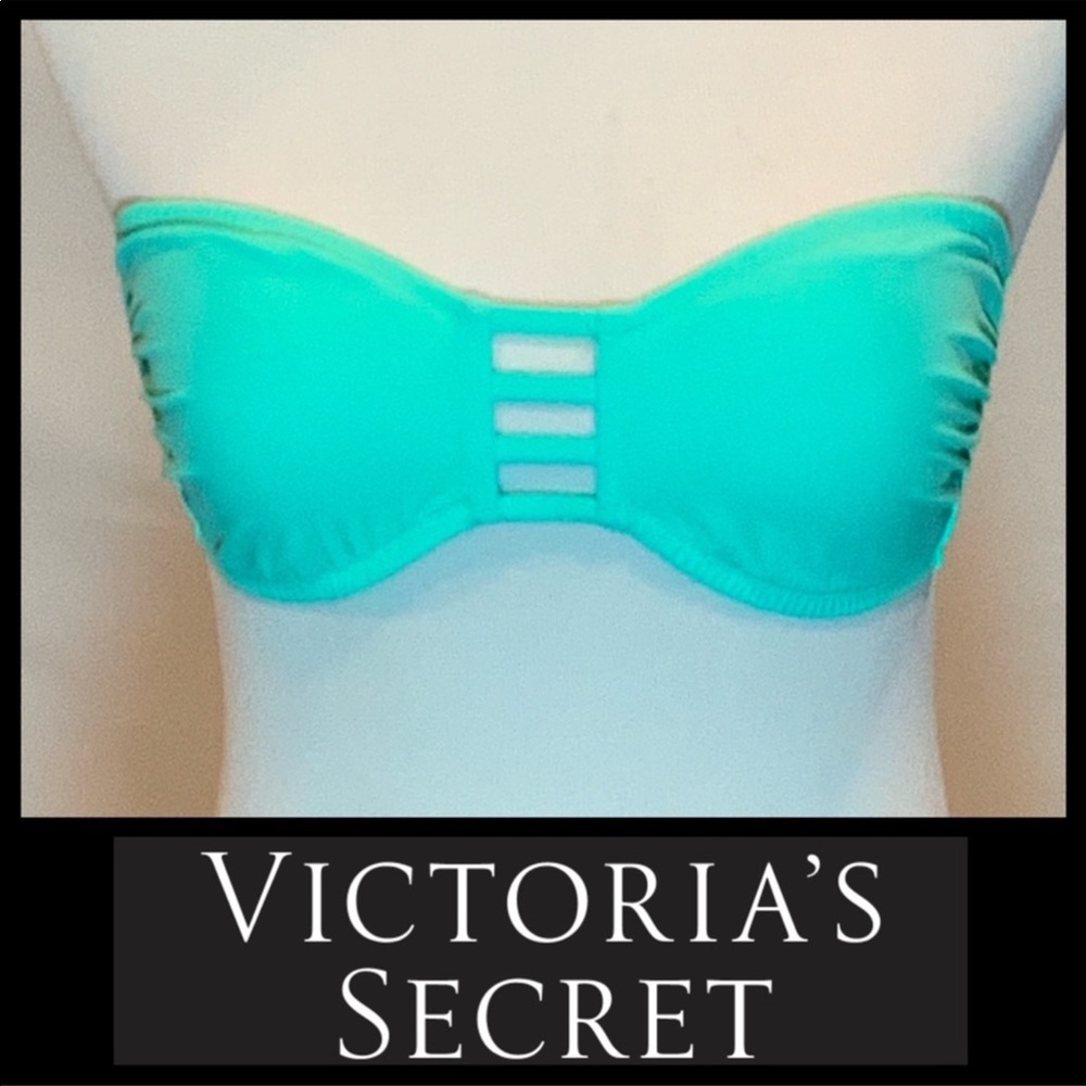 Victoria’s Secret teal blue strapless bikini top